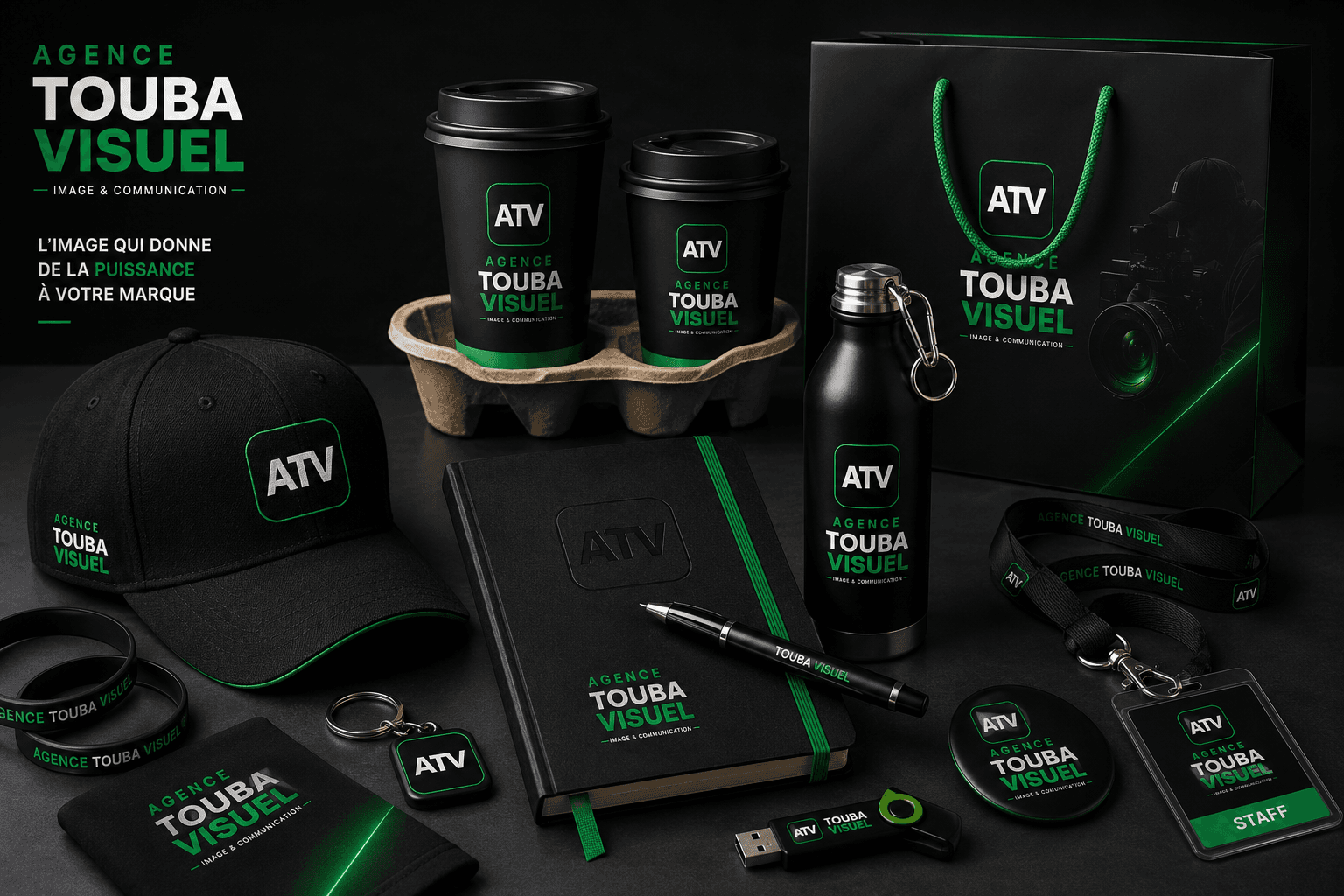 Identité Visuelle & Objets Publicitaires — ATV